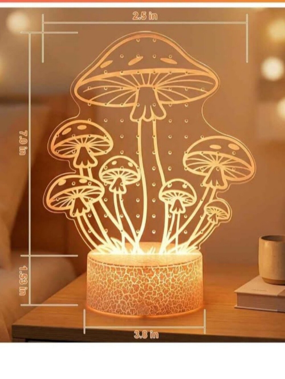 LED Color Changing Mushroom Earring Holder